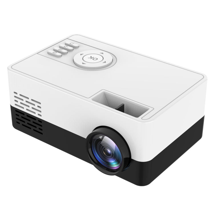 J15 1920 x 1080P HD Household Mini LED Projector with Tripod Mount Support AV / HDMI x 1 / USB x1 / TF x 1, Plug Type:US Plug(Black White)