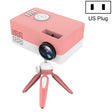 J15 1920 x 1080P HD Household Mini LED Projector with Tripod Mount Support AV / HDMI x 1 / USB x1 / TF x 1, Plug Type:US Plug(Pink White) - Mini Projector by PMC TechLife | Online Shopping South Africa | PMC TechLife | Buy Now Pay Later Mobicred