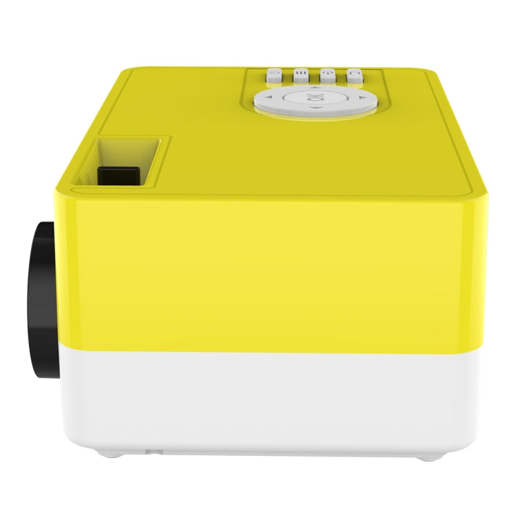 J15 1920 x 1080P HD Household Mini LED Projector with Tripod Mount Support AV / HDMI x 1 / USB x1 / TF x 1, Plug Type:US Plug(Yellow White)