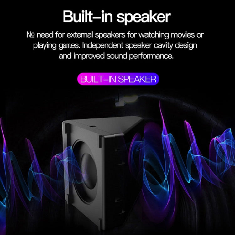 J15 1920 x 1080P HD Household Mini LED Projector with Tripod Mount Support AV / HDMI x 1 / USB x1 / TF x 1, Plug Type:US Plug(Black White)