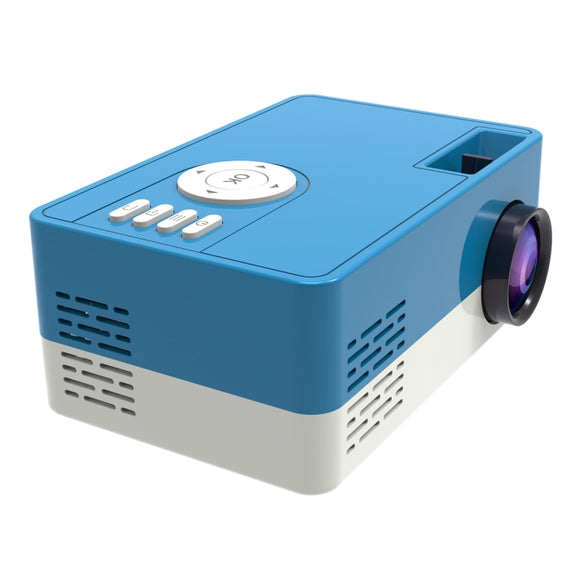 J15 1920 x 1080P HD Household Mini LED Projector with Tripod Mount Support AV / HDMI x 1 / USB x1 / TF x 1, Plug Type:AU Plug(Blue White)