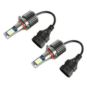 9006 2 PCS DC12-24V / 10.5W Car Double Colors Fog Lights with 24LEDs SMD-3030 & Constant Current, Box Packaging(White Light + Ice Blue Light)