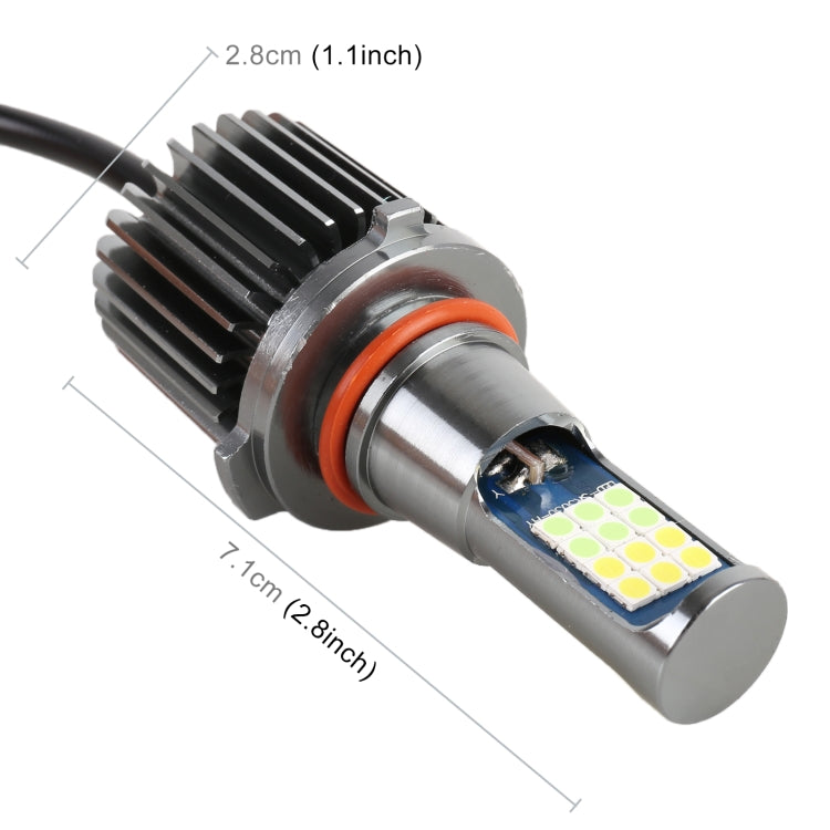 9006 2 PCS DC12-24V / 10.5W Car Double Colors Fog Lights with 24LEDs SMD-3030 & Constant Current, Box Packaging(White Light + Ice Blue Light)