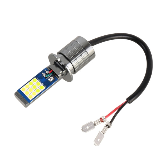 H3 2 PCS DC12-24V / 10.5W Car Double Colors Fog Lights with 24LEDs SMD-3030 & Constant Current, Box Packaging(White Light + Lime Light)