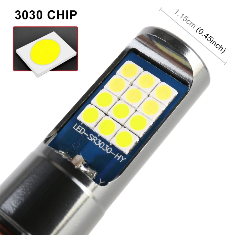 H3 2 PCS DC12-24V / 10.5W Car Double Colors Fog Lights with 24LEDs SMD-3030 & Constant Current, Box Packaging(White Light + Lime Light)