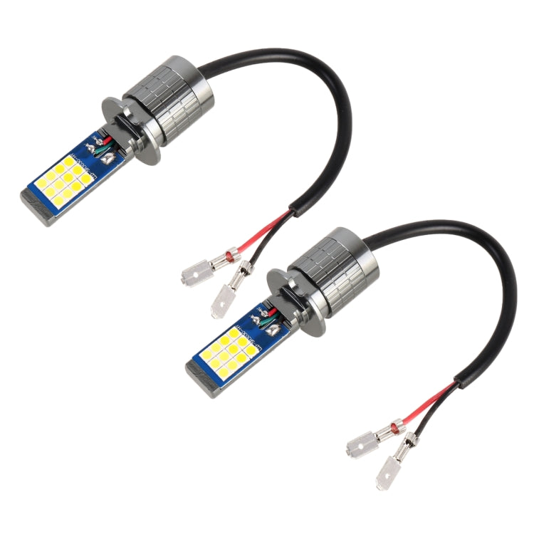 H3 2 PCS DC12-24V / 10.5W Car Double Colors Fog Lights with 24LEDs SMD-3030 & Constant Current, Box Packaging(White Light + Gold Light)