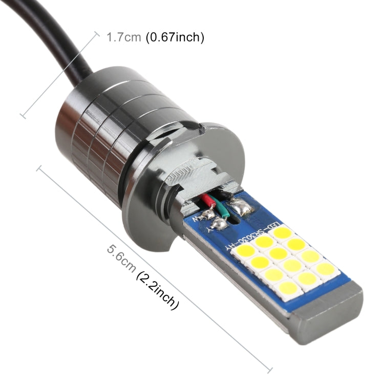 H3 2 PCS DC12-24V / 10.5W Car Double Colors Fog Lights with 24LEDs SMD-3030 & Constant Current, Box Packaging(White Light + Gold Light)