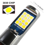 H3 2 PCS DC12-24V / 10.5W Car Double Colors Fog Lights with 24LEDs SMD-3030 & Constant Current, Box Packaging(White Light + Gold Light)