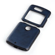 For Motorola Moto Razr 5G Two-color Cowhide Texture Top-grain Leather Shockproof Protective Case(Blue) - Motorola Cases by PMC TechLife | Online Shopping South Africa | PMC TechLife
