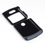 For Motorola Moto Razr 5G Two-color Cowhide Texture Top-grain Leather Shockproof Protective Case(Blue)