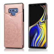 For Samsung Galaxy Note9 Double Buckle Mandala Pattern PU+TPU Protective Case with Card Slots & Holder & Photo Frame(Rose Gold)