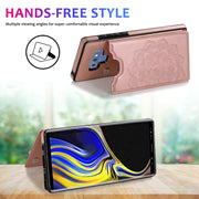 For Samsung Galaxy Note9 Double Buckle Mandala Pattern PU+TPU Protective Case with Card Slots & Holder & Photo Frame(Rose Gold)