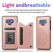 For Samsung Galaxy Note9 Double Buckle Mandala Pattern PU+TPU Protective Case with Card Slots & Holder & Photo Frame(Rose Gold)