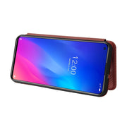 For DOOGEE N30 Carbon Fiber Texture Horizontal Flip TPU + PC + PU Leather Case with Card Slot(Brown)