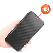 For DOOGEE N30 Carbon Fiber Texture Horizontal Flip TPU + PC + PU Leather Case with Card Slot(Brown)