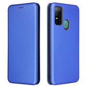 For DOOGEE N30 Carbon Fiber Texture Horizontal Flip TPU + PC + PU Leather Case with Card Slot(Blue)