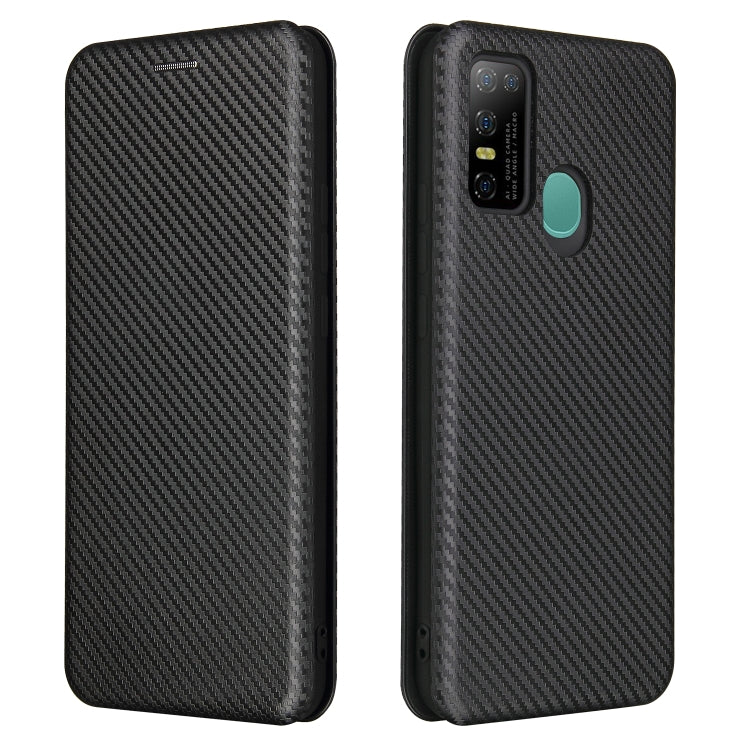 For DOOGEE N30 Carbon Fiber Texture Horizontal Flip TPU + PC + PU Leather Case with Card Slot(Black)