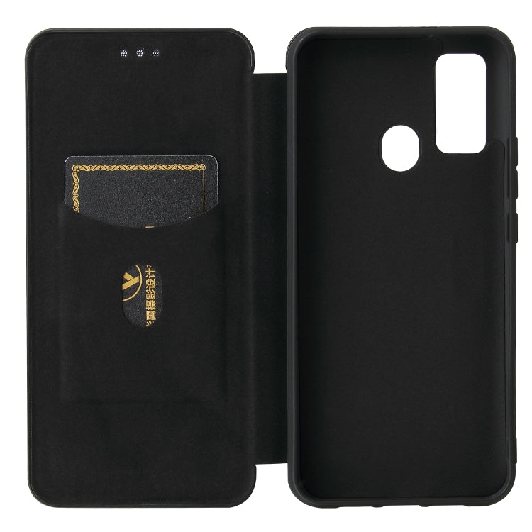 For DOOGEE N30 Carbon Fiber Texture Horizontal Flip TPU + PC + PU Leather Case with Card Slot(Black)
