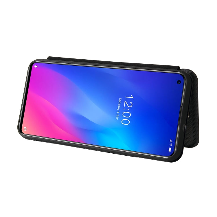 For DOOGEE N30 Carbon Fiber Texture Horizontal Flip TPU + PC + PU Leather Case with Card Slot(Black)