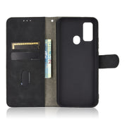 For DOOGEE N30 Solid Color Skin Feel Magnetic Buckle Horizontal Flip Calf Texture PU Leather Case with Holder & Card Slots & Wallet(Black)