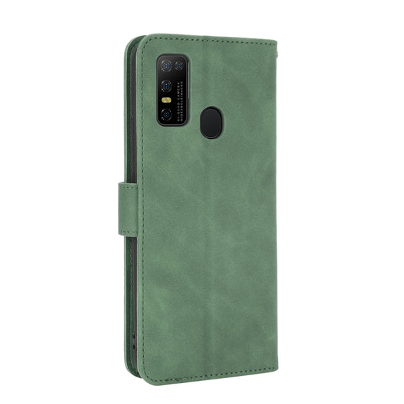 For DOOGEE N30 Solid Color Skin Feel Magnetic Buckle Horizontal Flip Calf Texture PU Leather Case with Holder & Card Slots & Wallet(Green)