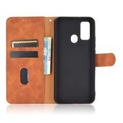 For DOOGEE N30 Solid Color Skin Feel Magnetic Buckle Horizontal Flip Calf Texture PU Leather Case with Holder & Card Slots & Wallet(Brown)