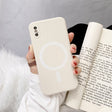 For iPhone X / XS Liquid Silicone Full Coverage Shockproof Magsafe Case(Beige) - More iPhone Cases by PMC TechLife | Online Shopping South Africa | PMC TechLife