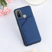For OPPO A53 Skin Feel PU + TPU + PC Back Cover Shockproof Case with Card Slots & Holder & Photo Frame(Royal Blue)