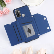 For OPPO A53 Skin Feel PU + TPU + PC Back Cover Shockproof Case with Card Slots & Holder & Photo Frame(Royal Blue)