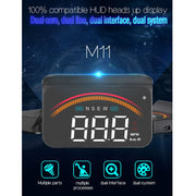 M11 Car OBD2 + GPS Mode Head-up Display HUD Overspeed / Speed / Water Temperature Alarm