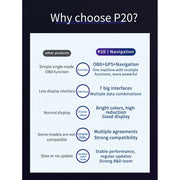 P20 OBD2 + GPS Mode Car Head-up Display HUD Overspeed / Speed / Water Temperature / Engine Failure Alarm