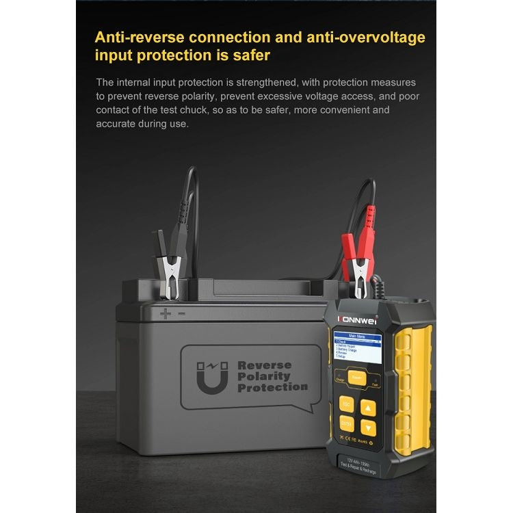 KONNWEI KW510 3 in 1 Car Battery Tester / Charger / Repairer, Support 8 Languages(US Plug)