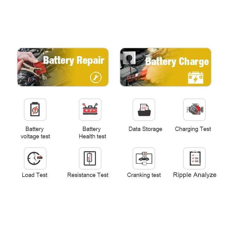 KONNWEI KW510 3 in 1 Car Battery Tester / Charger / Repairer, Support 8 Languages(US Plug)