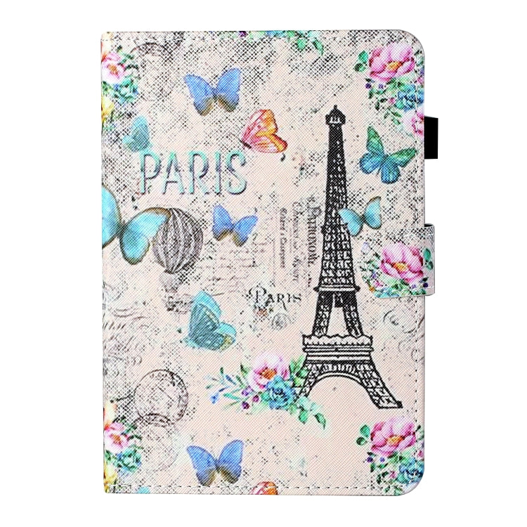 For 10 inch Tablet Universal Coloured Drawing Stitching Horizontal Flip Leather Case with Holder & Card Slot(Tower and Butterflies)