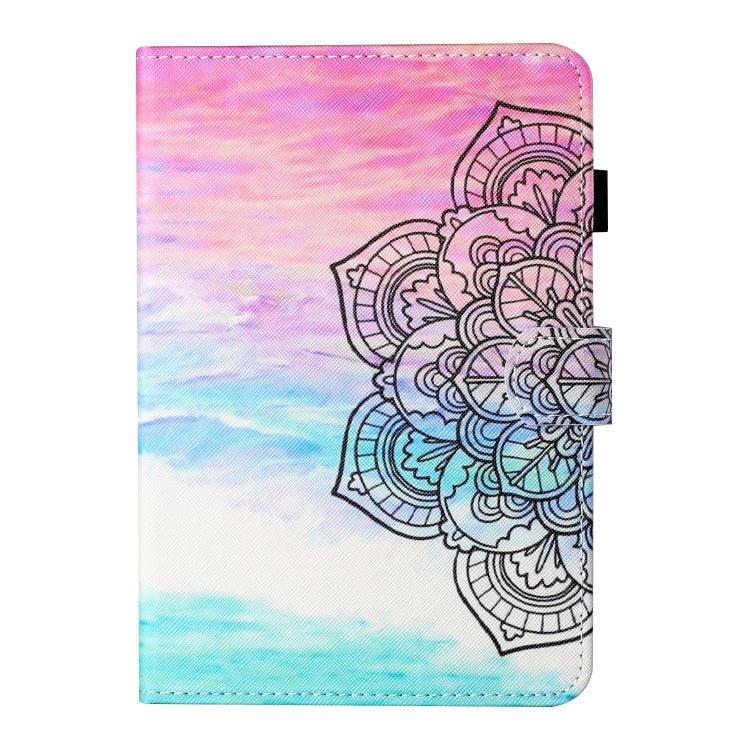 For 10 inch Tablet Universal Coloured Drawing Stitching Horizontal Flip Leather Case with Holder & Card Slot(Colorful Mandala)