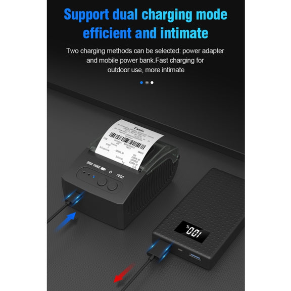 5811DD 58mm Bluetooth 4.0 Portable Thermal Bluetooth Receipt Printer, US Plug