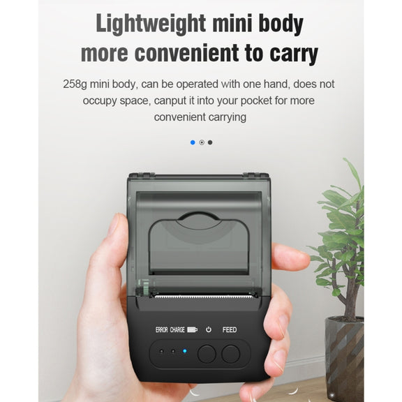 5811DD 58mm Bluetooth 4.0 Portable Thermal Bluetooth Receipt Printer, US Plug