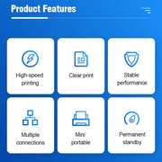 5811DD 58mm Bluetooth 4.0 Portable Thermal Bluetooth Receipt Printer, US Plug