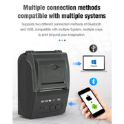 5811DD 58mm Bluetooth 4.0 Portable Thermal Bluetooth Receipt Printer, US Plug