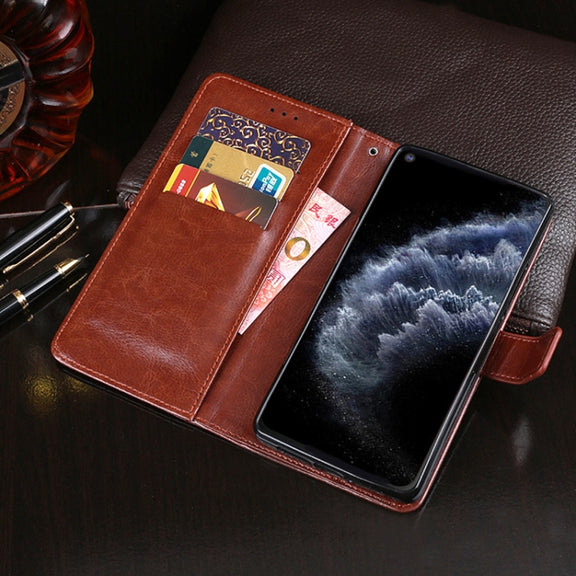 For Cubot C30 idewei Crazy Horse Texture Horizontal Flip Leather Case with Holder & Card Slots & Wallet(Sky Blue)