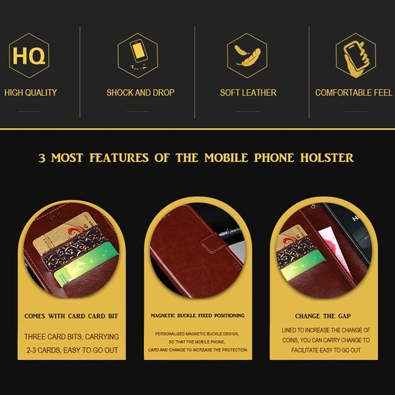 For Cubot C30 idewei Crazy Horse Texture Horizontal Flip Leather Case with Holder & Card Slots & Wallet(Red)