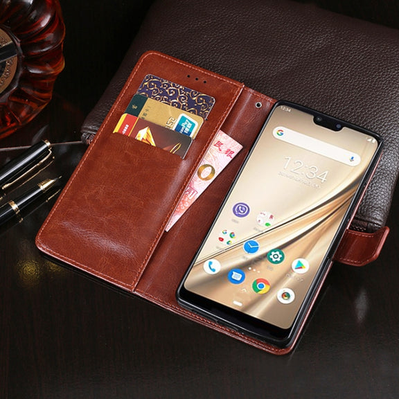For Fujitsu Arrows RX idewei Crazy Horse Texture Horizontal Flip Leather Case with Holder & Card Slots & Wallet(Red)