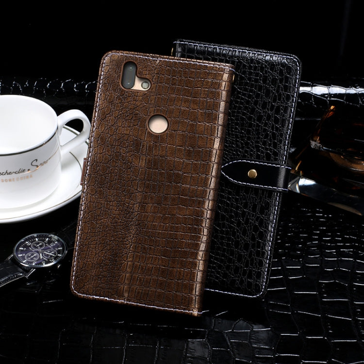 For Fujitsu Arrows RX idewei Crocodile Texture Horizontal Flip Leather Case with Holder & Card Slots & Wallet(Black)
