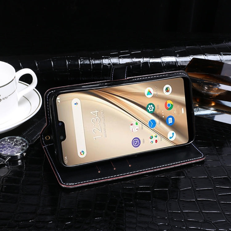 For Fujitsu Arrows RX idewei Crocodile Texture Horizontal Flip Leather Case with Holder & Card Slots & Wallet(Dark Blue)