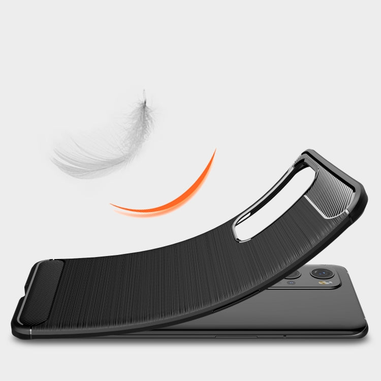 For OnePlus 9 Pro Brushed Texture Carbon Fiber TPU Case(Black)