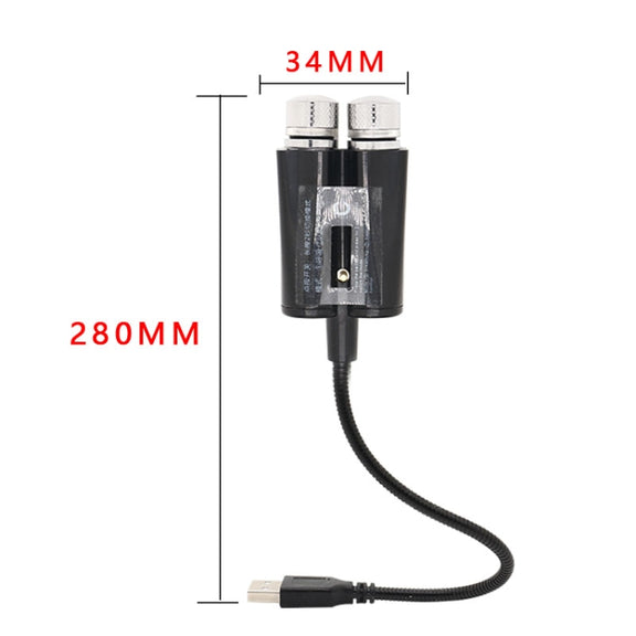 Car Two-color USB Star Dome Light Atmosphere Laser Projection Decorative Light, Constantly Bright Version(Red Blue)