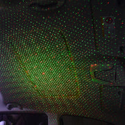 Car Two-color USB Star Dome Light Atmosphere Laser Projection Decorative Light, Voice Control Version(Red Green)