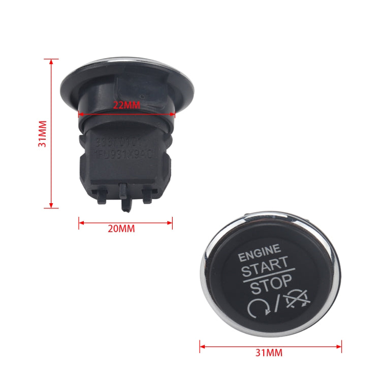 Car Push Bottom Start Switch + Tool Kits 1FU931X9AC for Jeep Grand Cherokee / Dodge