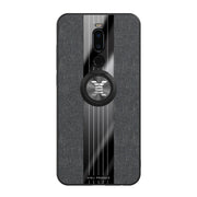 For Meizu Note 8 XINLI Stitching Cloth Texture Shockproof TPU Protective Case with Ring Holder(Black)