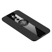 For Meizu Note 8 XINLI Stitching Cloth Texture Shockproof TPU Protective Case with Ring Holder(Black)